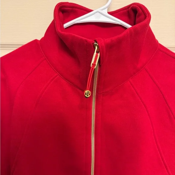 Lululemon Lunar New Year Scuba Oversized Funnel Neck Half Zip Dark Red XS/S - Picture 4 of 7